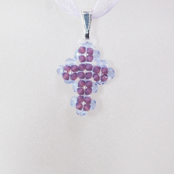 Pendant 30cm - Noga-Violet Organza - Pendant 30cm - Laiton argenté